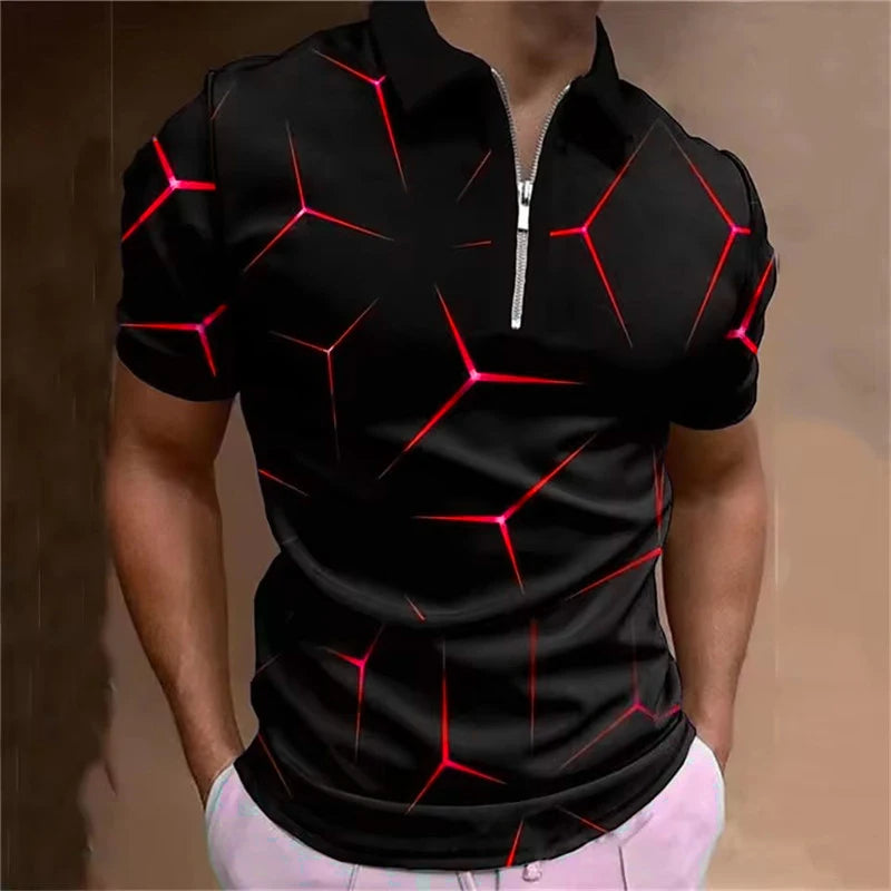 Men’s 3D Print Polo Shirt