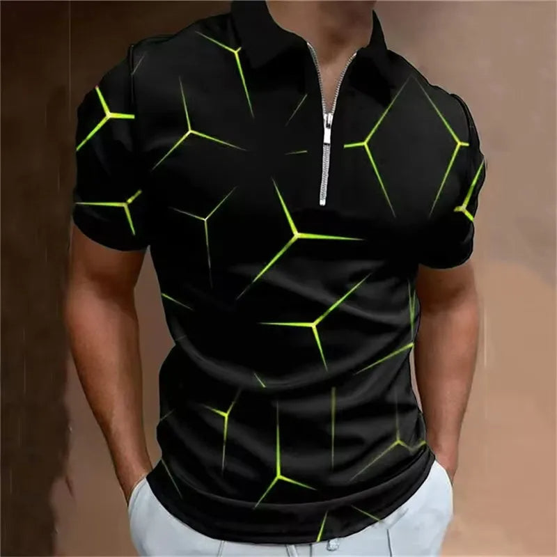 Men’s 3D Print Polo Shirt