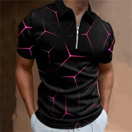 Men’s 3D Print Polo Shirt