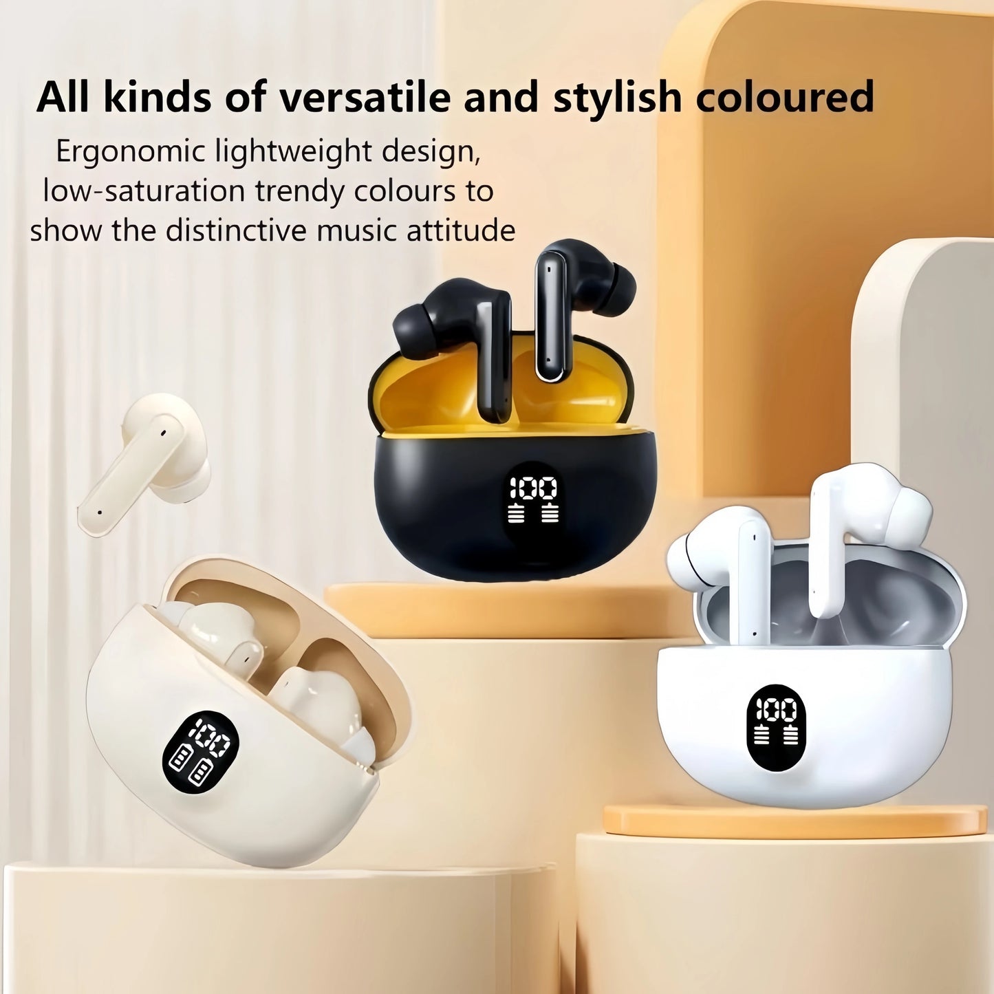 S510 TWS Bluetooth Earbuds – Noise-Reducing, LED Display