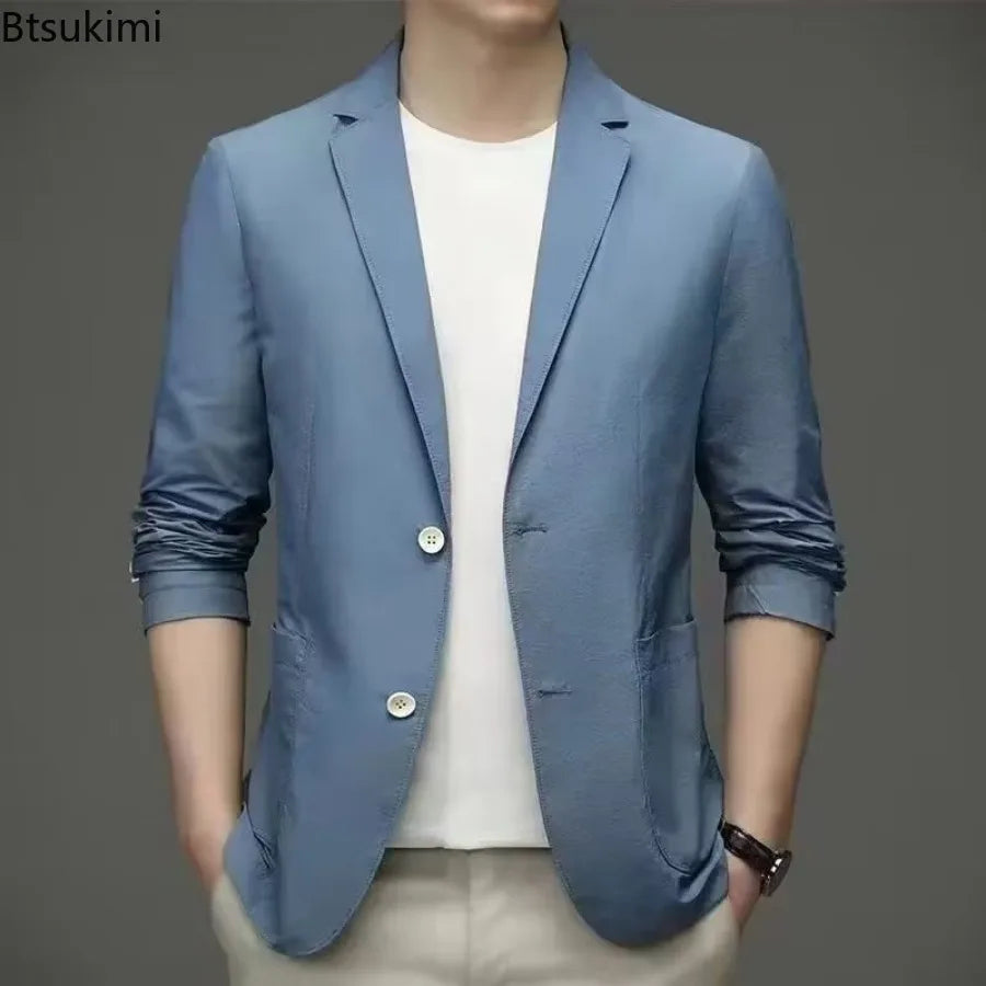Men’s High-End Ice Silk Blazer