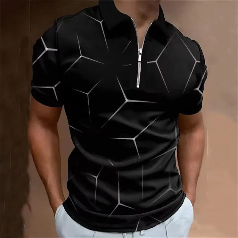 Men’s 3D Print Polo Shirt