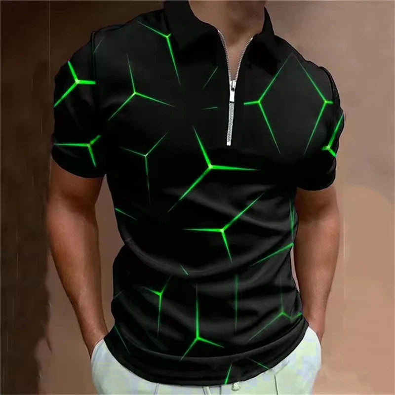 Men’s 3D Print Polo Shirt