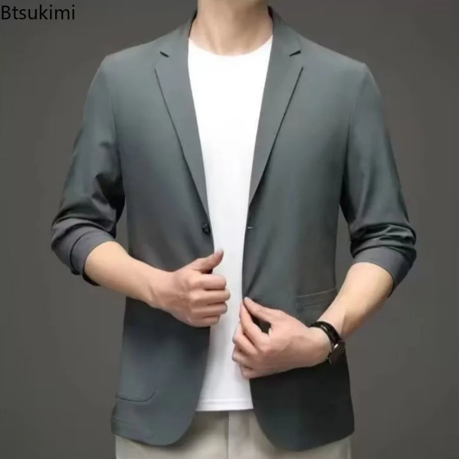 Men’s High-End Ice Silk Blazer