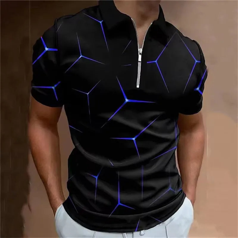 Men’s 3D Print Polo Shirt